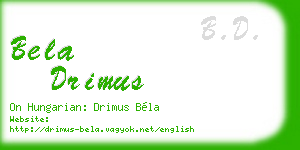 bela drimus business card